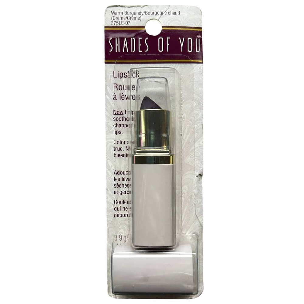 Vintage Maybelline Shades of You Lipstick Warm Burgundy Creme Sealed NOS